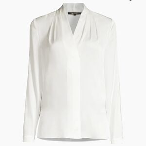 Kobi Halperin Ivory V-Neck Long Sleeve Blouse